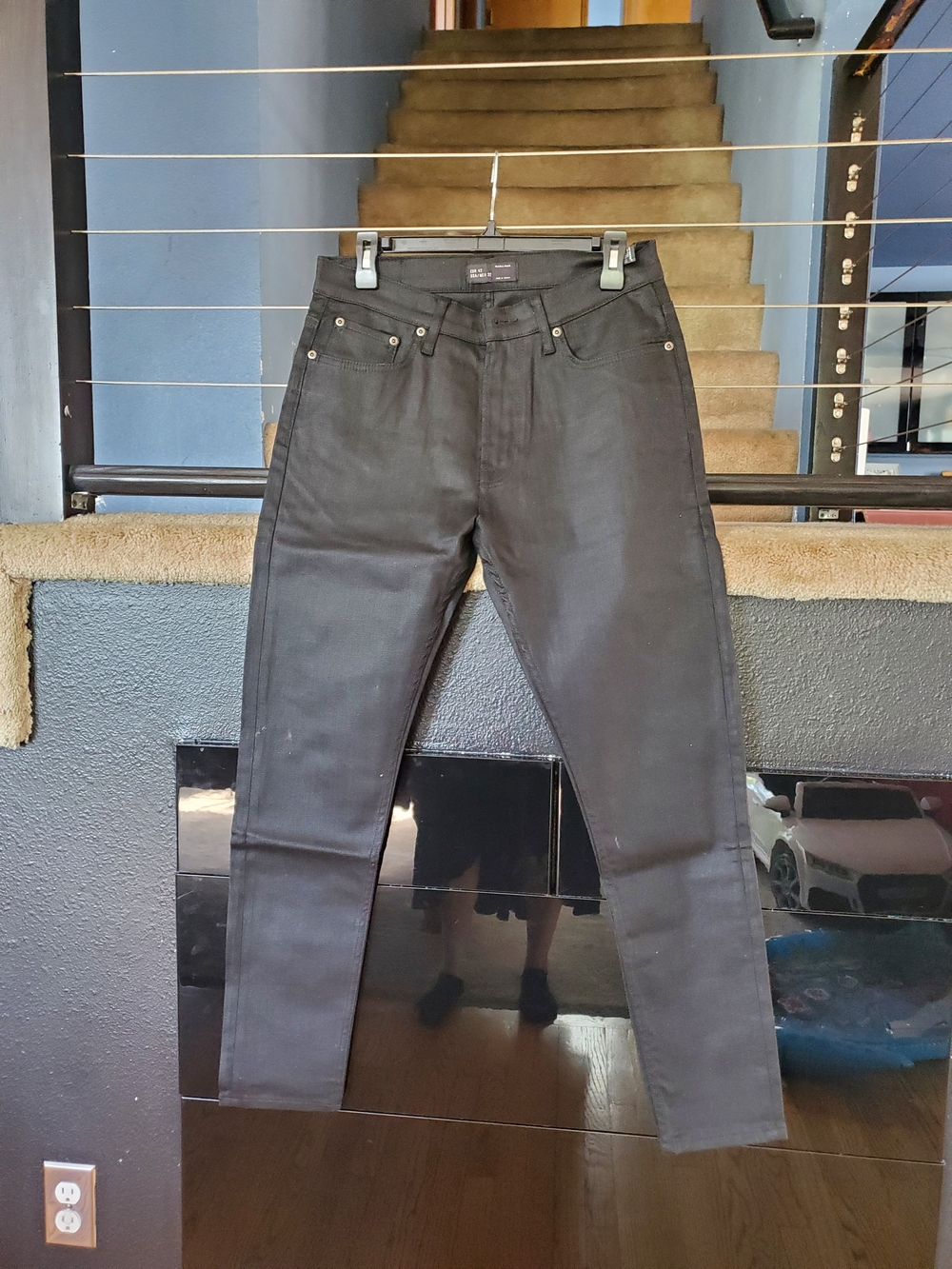 Zara Men's Skinny Jeans in Charcoal Black